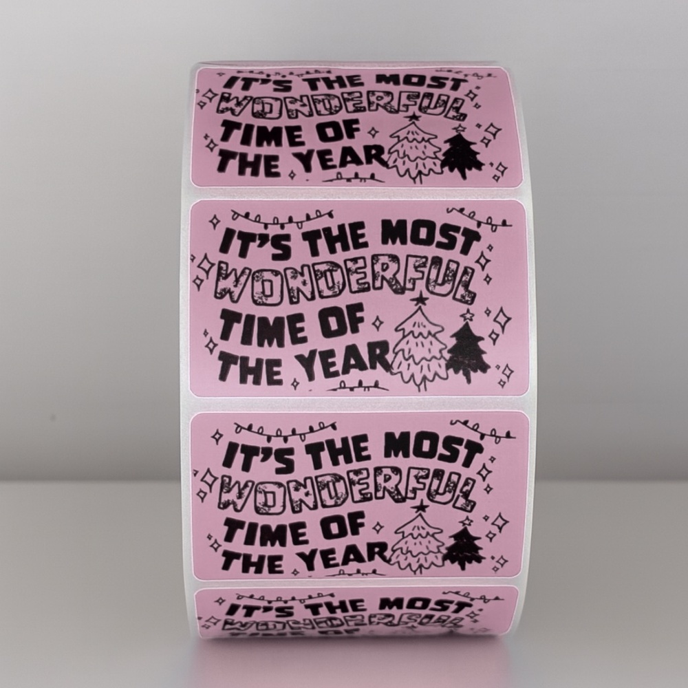 Wonderful Time of Year Stickers | Green Holiday Christmas Packaging Labels - Picture 8 of 11